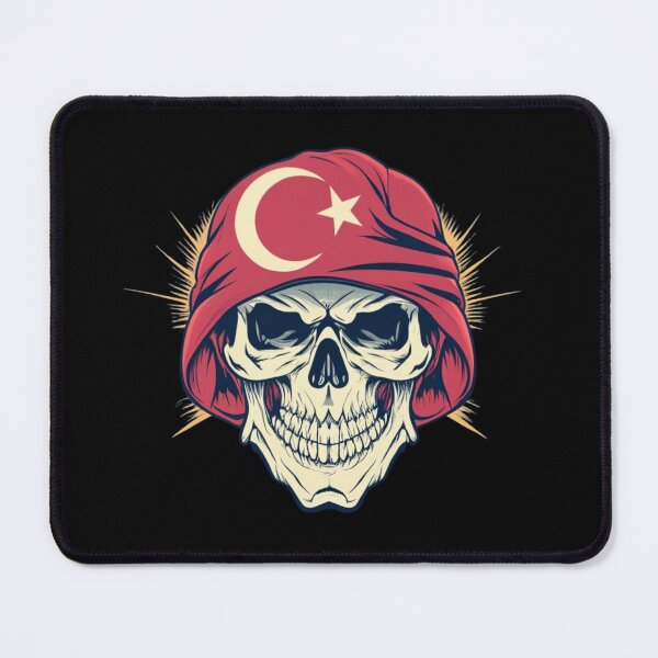 Item preview, Turkish Flag Skull designed and sold by CheninaStore.