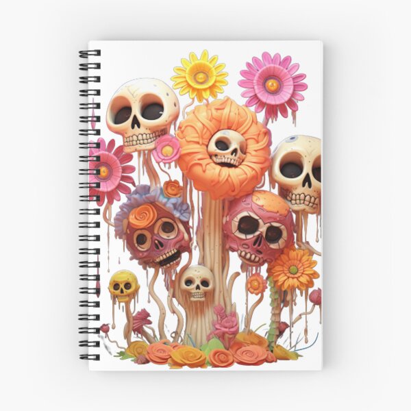 Artikelvorschau, Kawaii-Baum mit bunten Totenköpfen und Blumen entworfen und verkauft von Mike-the-guide.