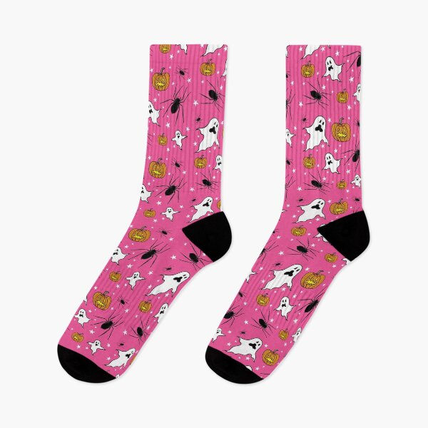 Item preview, Ghosts, Spiders, Pumpkins + Stars - Pink Background designed and sold by Helen McCartney Designs.