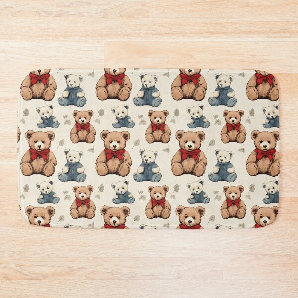 Item preview, Seamless Vintage Teddy Bear Illustration Pattern - Ursus Cuddlicus designed and sold by ShobulousStudio.