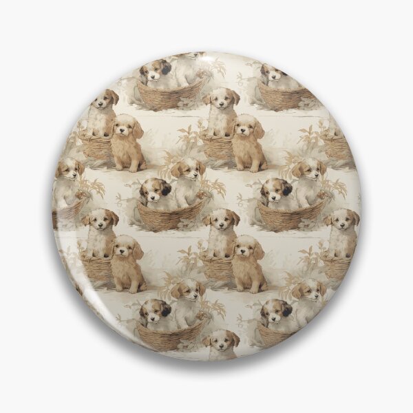 Item preview, Seamless Vintage Cute Dog Puppy Illustration Pattern - Canis Adorabilis designed and sold by ShobulousStudio.
