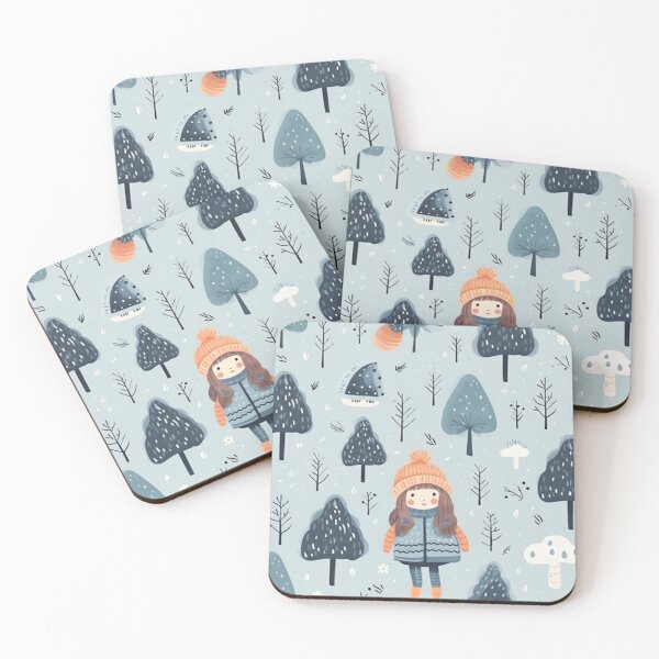 Item preview, Seamless pattern with cute girl in winter clothes. Vector illustration. designed and sold by Aonsnoopy.