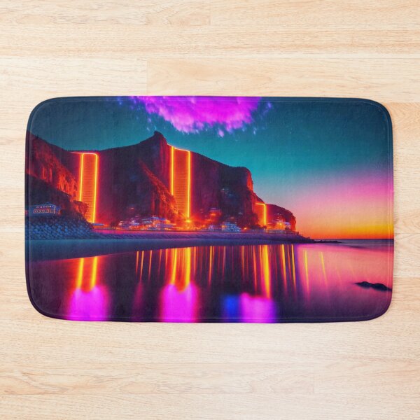 Item preview, A nighttime coastal town  designed and sold by m-y-A-I-A-R-T-.