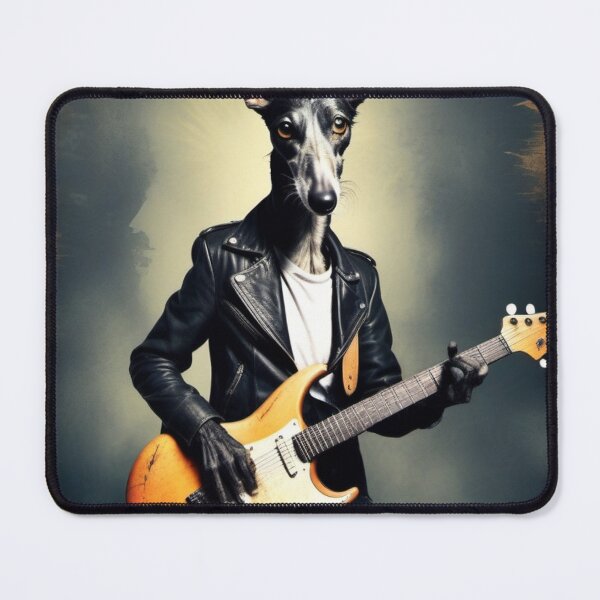 Item preview, Greyhound musician playing electric guitar designed and sold by Wilfried van Dokkumburg.