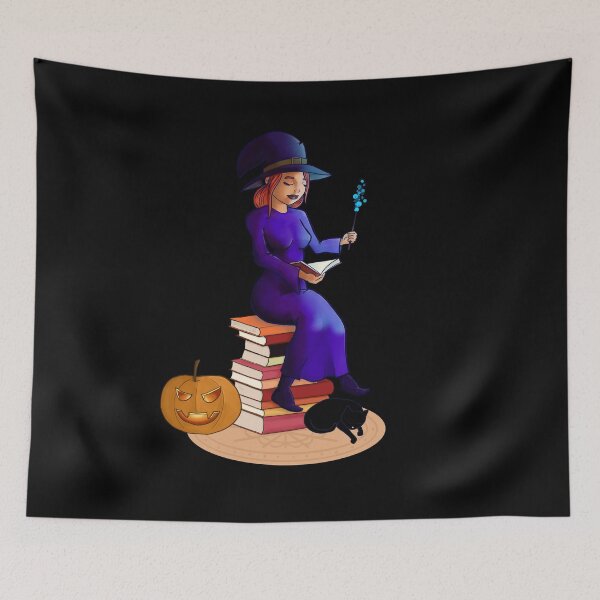 Item preview,  Magical Witch with her Spell Books designed and sold by Fr0mtheMachine.
