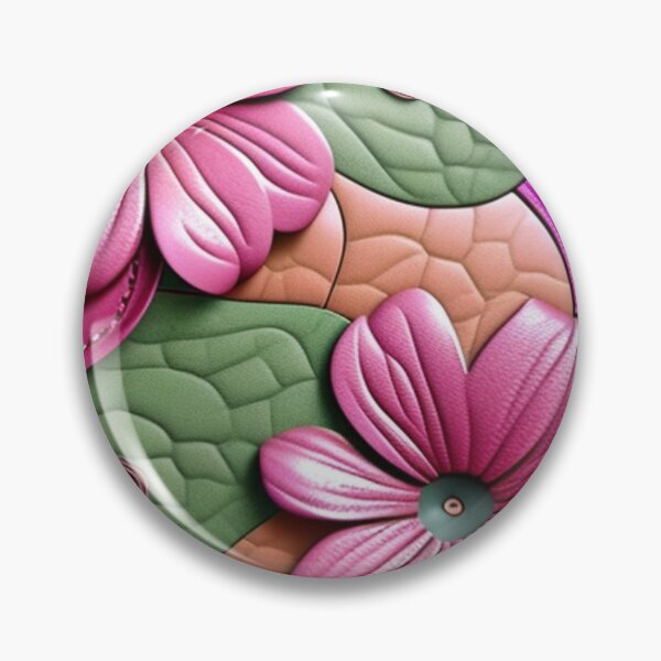 Item preview, Green and pink leather floral  designed and sold by Roxburylane.