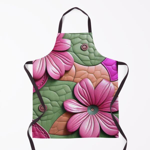Item preview, Green and pink leather floral designed and sold by Roxburylane.