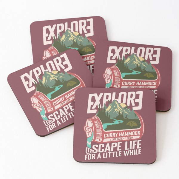 Item preview, Curry Hammock State Park Florida - FL Retro In A Pink Soda Camping Hiking Outdoor Adventure designed and sold by mountainfad.