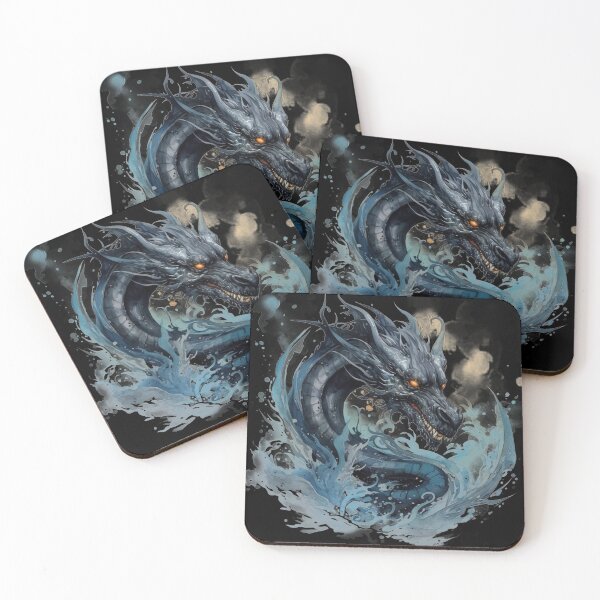 Item preview, Water Dragon Art Black Dragon Red Eyes designed and sold by AnnaMDesign.