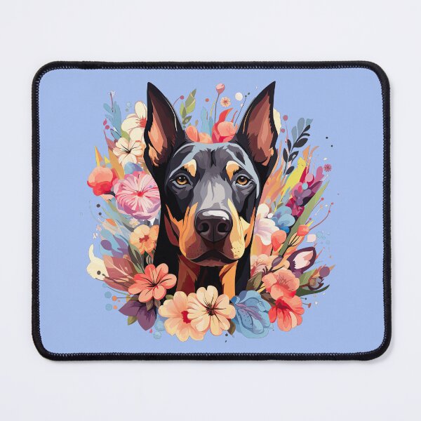 Item preview, Dobermann Flower Splash designed and sold by ZombieLH.