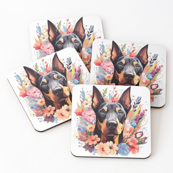 Item preview, Dobermann Flower Splash designed and sold by ZombieLH.