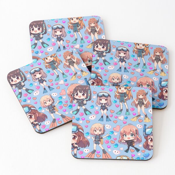 Item preview, Cute Scuba Diver Girls Anime Pattern (Baby Blue Eyes) designed and sold by andydavistech.