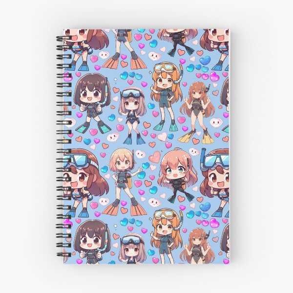 Item preview, Cute Scuba Diver Girls Anime Pattern (Baby Blue Eyes) designed and sold by andydavistech.