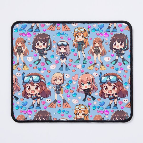 Item preview, Cute Scuba Diver Girls Anime Pattern (Baby Blue Eyes) designed and sold by andydavistech.