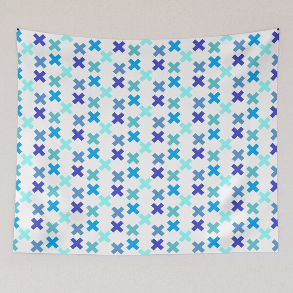 Item preview, Blue Xs White Bg designed and sold by awsomepatterns.