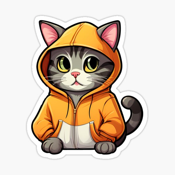 Cat in a Hoodie Sticker