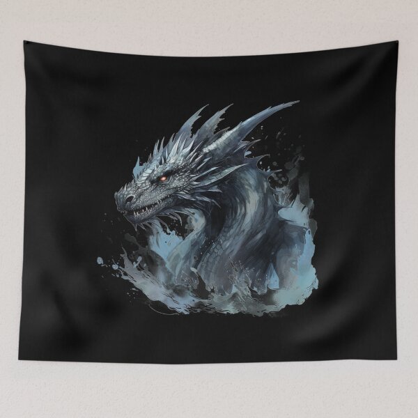 Item preview, Water Dragon Art Black Dragon Red Eyes designed and sold by AnnaMDesign.