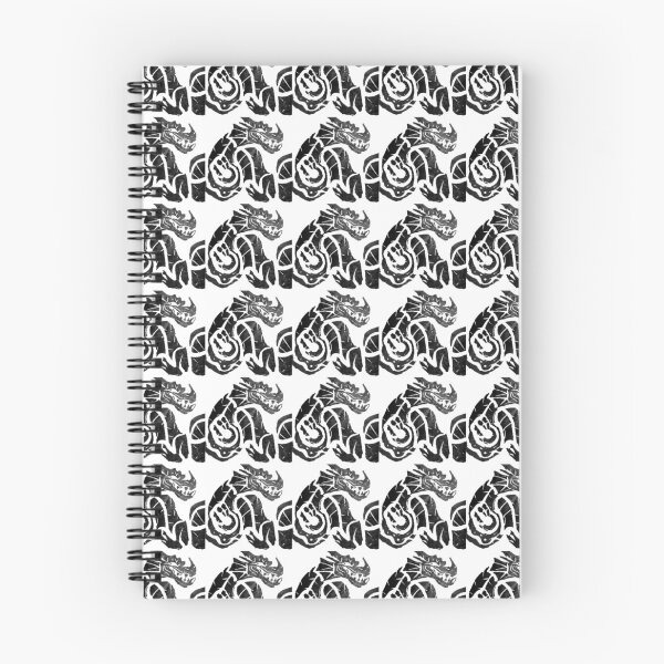 Item preview, Dragon Block Print Grid Pattern designed and sold by RowanKnowlton.