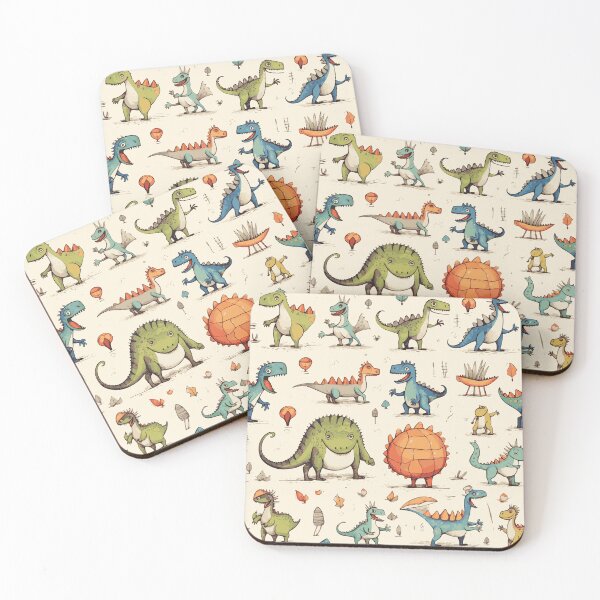 Item preview, Vintage Cute Dinosaur Illustration Pattern - Dinos Adorabilis designed and sold by ShobulousStudio.
