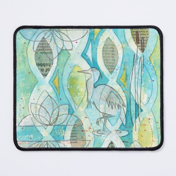 Item preview, Fishing heron and water lilies designed and sold by magickunst.