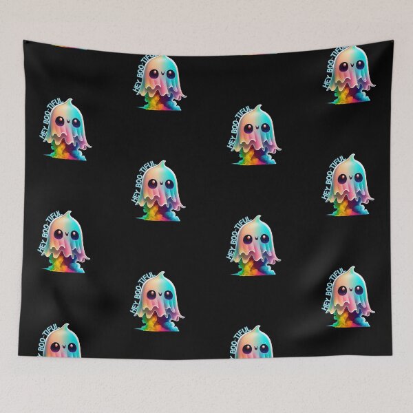 Item preview, HEY BOO-TIFUL Rainbow Sheet Ghost Halloween Design designed and sold by JaydedArt.