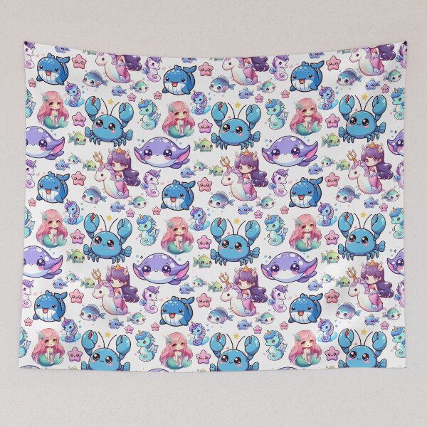 Item preview, Cute Mermaid Princess and Unicorn Seahorse  designed and sold by andydavistech.