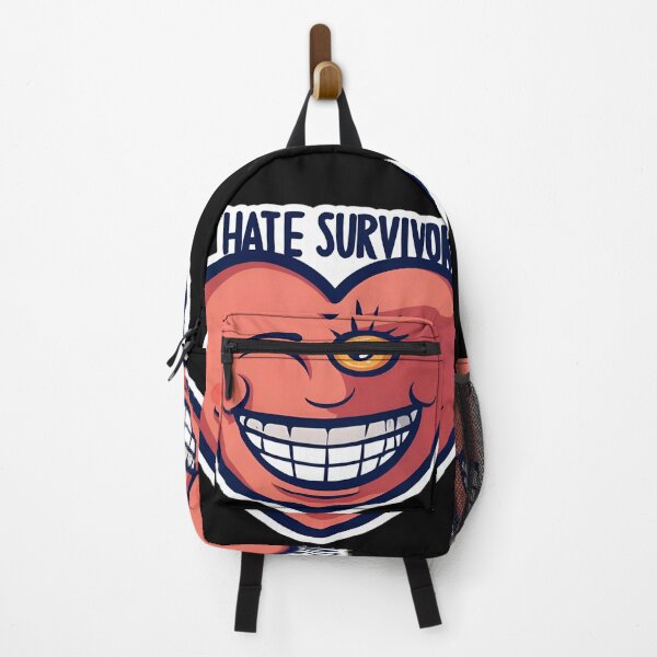 Item preview, A heart with the words "hate survivor" in the style of cartoonish character design designed and sold by AI-Only Creations.