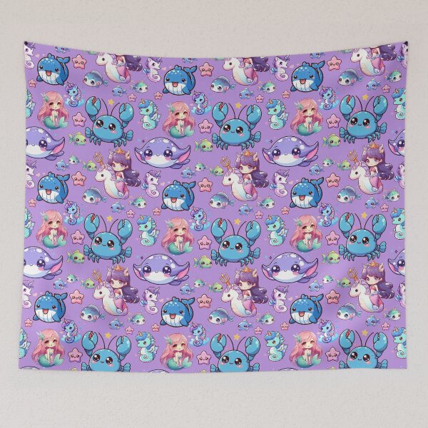 Item preview, Cute Mermaid Princess and Unicorn Seahorse (Purple) designed and sold by andydavistech.