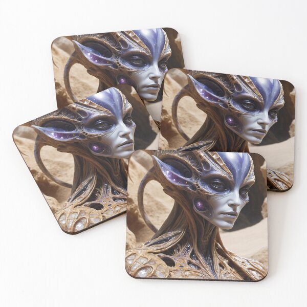 Item preview, An alien woman, portrait, marble and glass designed and sold by AnunnakiArt.