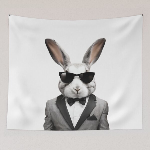 Item preview, cute bunny in a suit and sunglasses designed and sold by in-leggings.