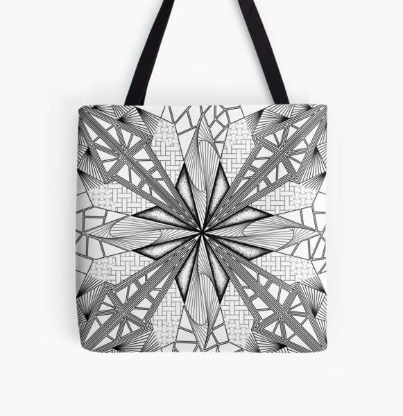 Geometric Printed Tote Bag With Hanging Ornament