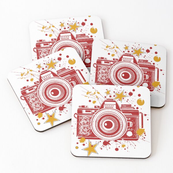 Item preview, Vintage film camera with stars and splatters designed and sold by TempoTees.