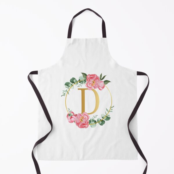 Item preview, Letter D Monogram Floral Golden Flowers Frame designed and sold by ArtCornerStudio.