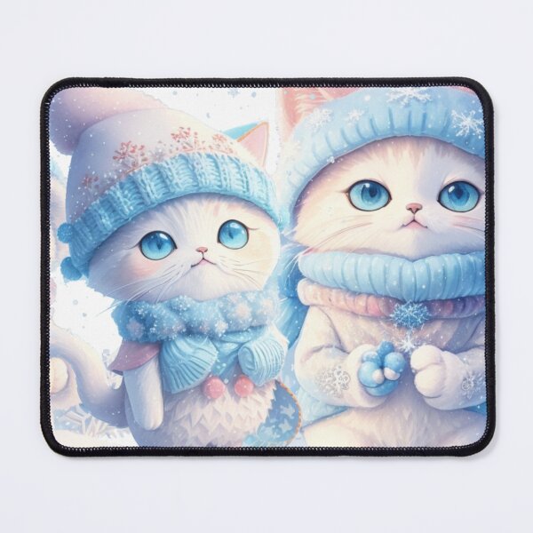 Item preview, Colorful cute cat wearing a Russian winter hat designed and sold by khaledsayed.
