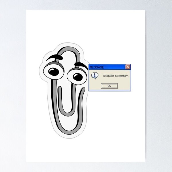 Item preview, clippy assistant task failed sucessfuly 20's nostagia designed and sold by sonizma.