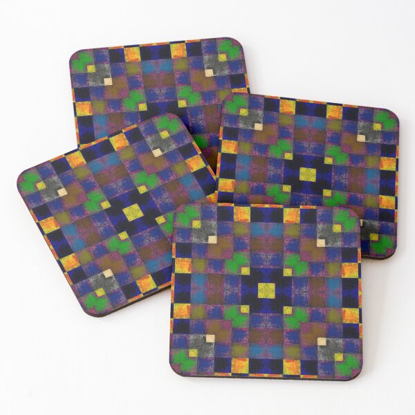 Item preview, Beautiful bright textured grunge acrylic multi-colored patchwork designed and sold by ArtistSunny.