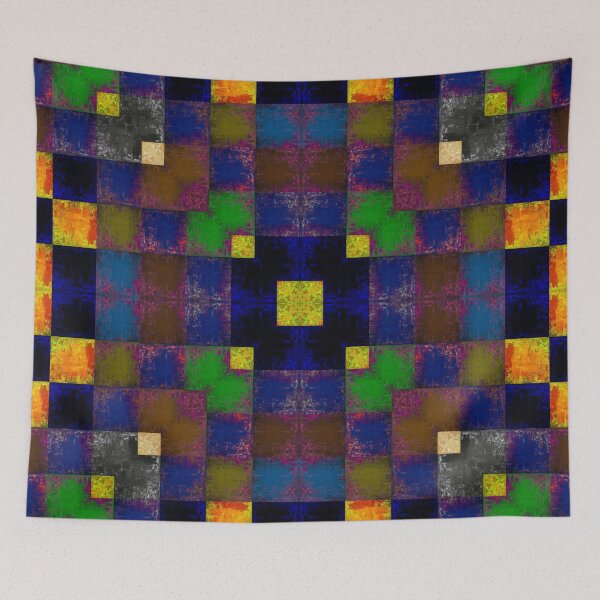 Item preview, Beautiful bright textured grunge acrylic multi-colored patchwork designed and sold by ArtistSunny.