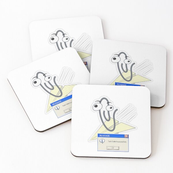 Item preview, clippy riding paper plane office assistant task failed sucessfuly 20's nostagia designed and sold by sonizma.
