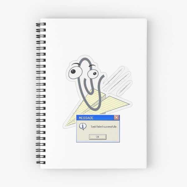 Item preview, clippy riding paper plane office assistant task failed sucessfuly 20's nostagia designed and sold by sonizma.