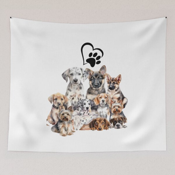 Item preview, Cute dogs on portrait. designed and sold by NataAtelierArt.