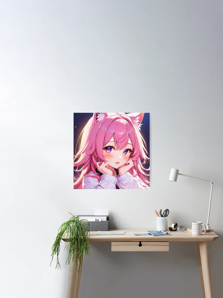 UwU Anime Cat Girl Pink Hair Poster for Sale by HQualityClothes