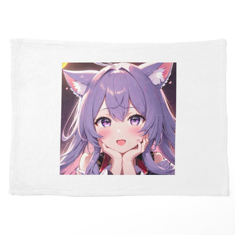 UwU Anime Cat Girl, Purple Hair Cute | Sticker