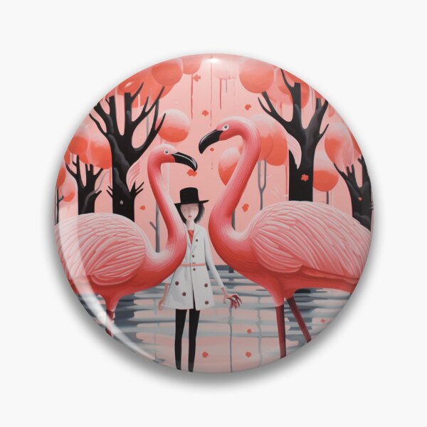 Artikelvorschau, Ein Mädchen mit Flamingos - schwarz-rosa entworfen und verkauft von windylize.