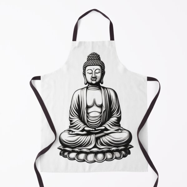 Item preview, Buddha Black White , Buddhist symbol, home decoration designed and sold by MartynGrey.