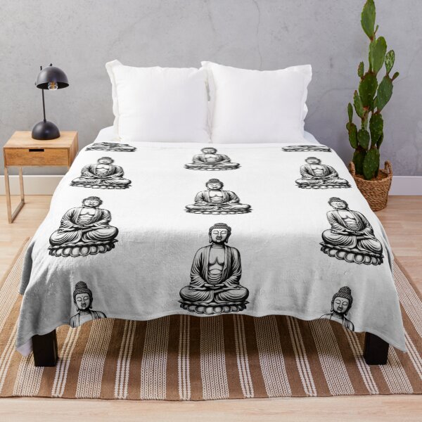 Item preview, Buddha Black White , Buddhist symbol, home decoration designed and sold by MartynGrey.