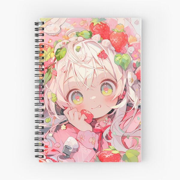 Item preview, Adorable Anime Girl and Strawberries designed and sold by bubblegoth.