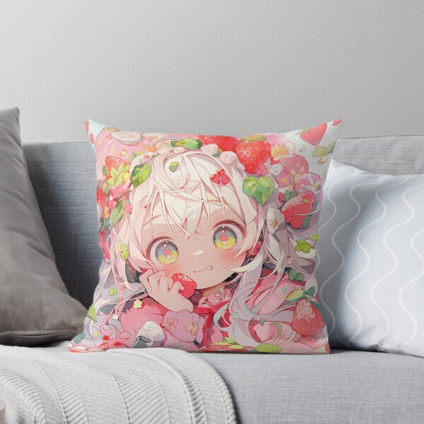 Item preview, Adorable Anime Girl and Strawberries designed and sold by bubblegoth.