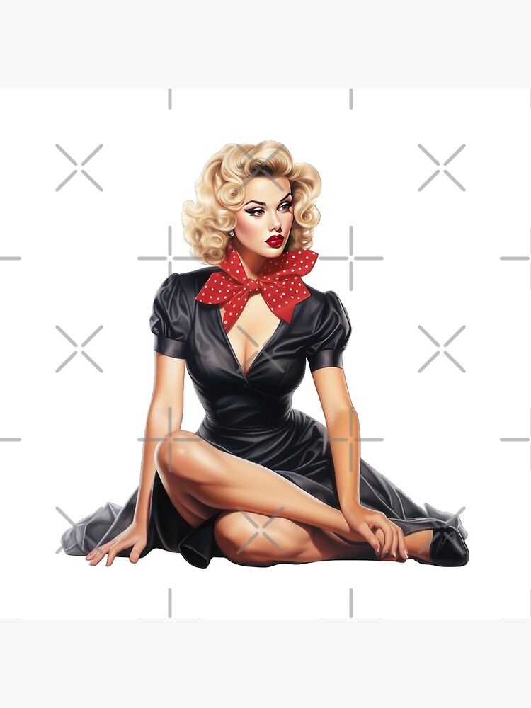 Pinup blonde in black dress legs crossed" Art Board Print for Sale by  Extraordinarym | Redbubble