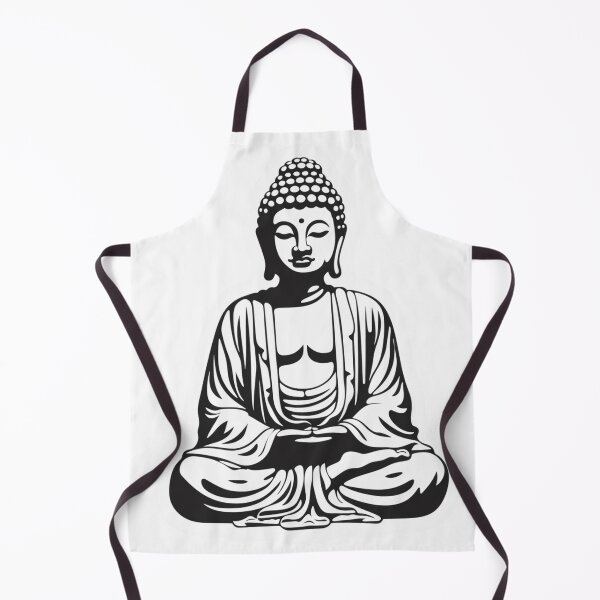 Item preview, Buda en blanco y negro, símbolo budista, pegatina de meditación para el hogar designed and sold by MartynGrey.
