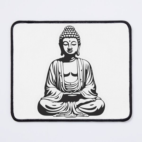 Item preview, Buddha Black White , Buddhist symbol , Meditation Sticker For Home designed and sold by MartynGrey.